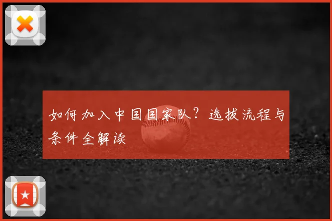 如何加入中国国家队?选拔流程与条件全解读